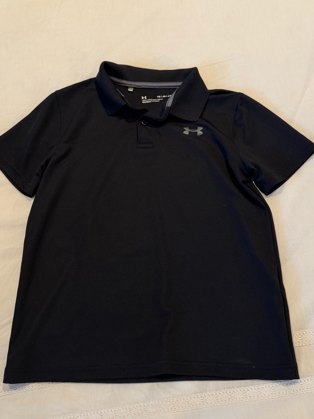 Under Armour Black Performance golf Polo with Reflective Logo